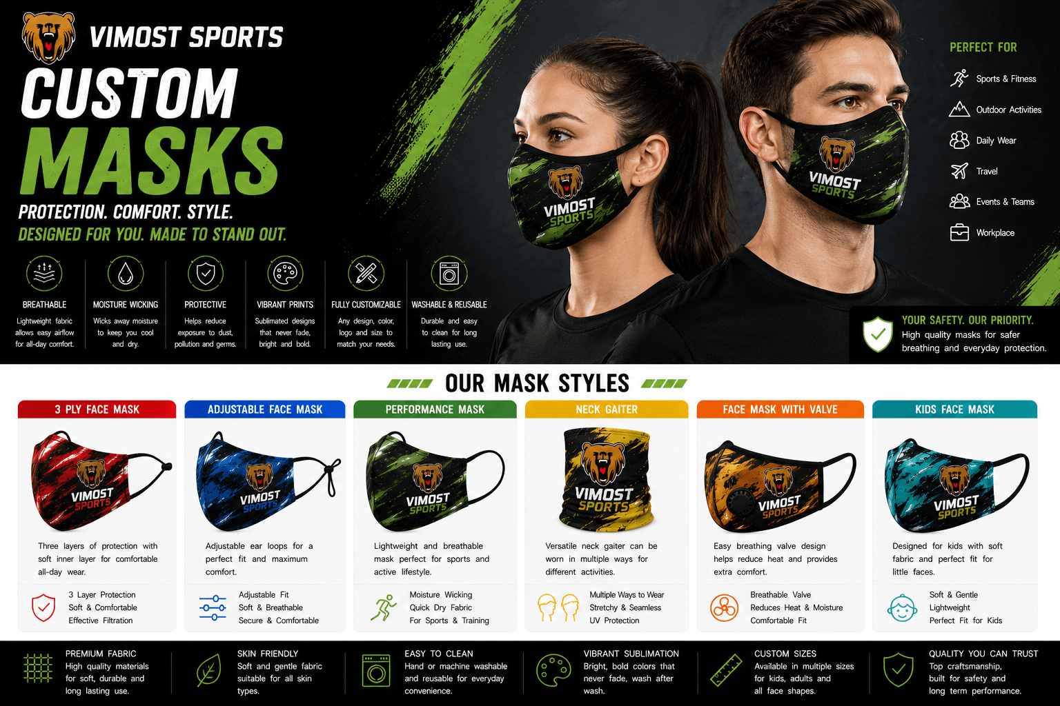 Custom Dynamic Custom Mask 14 Custom Dynamic Custom Mask product design for custom team orders