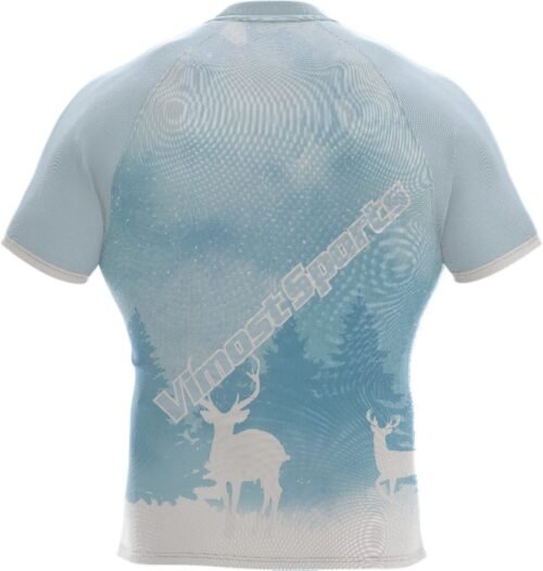 Ice Blue Wildlife Rugby Jersey back view