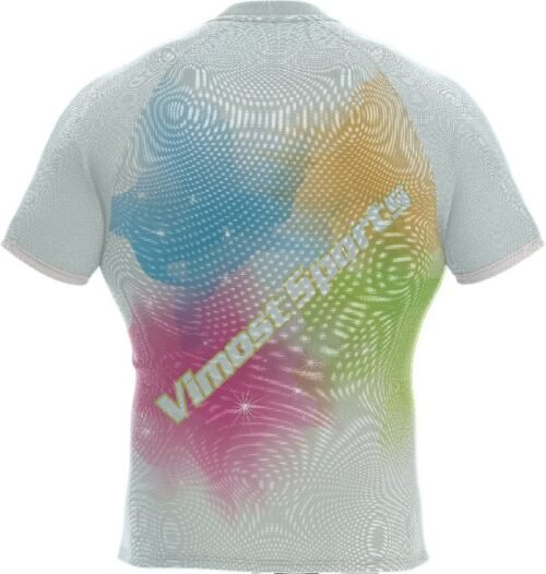 White Multicolor Contour Rugby Jersey back view