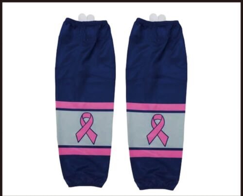 Custom White Red Ice Hockey Socks product design for custom team orders