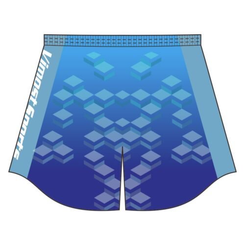 Light Blue Cube Pattern Rugby Shorts 15 Light Blue Cube Pattern Rugby Shorts front view