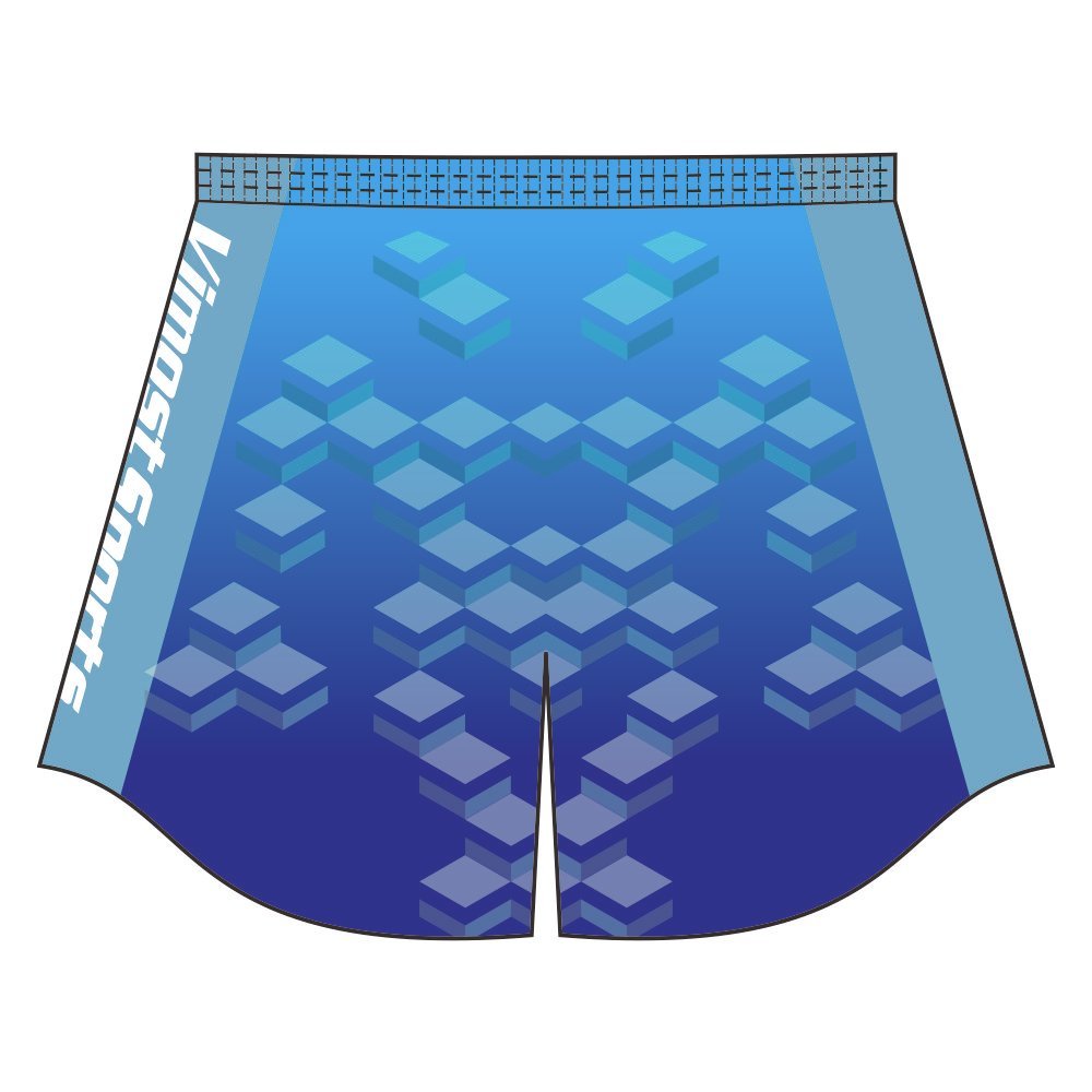 Light Blue Cube Pattern Rugby Shorts 15 Light Blue Cube Pattern Rugby Shorts front view