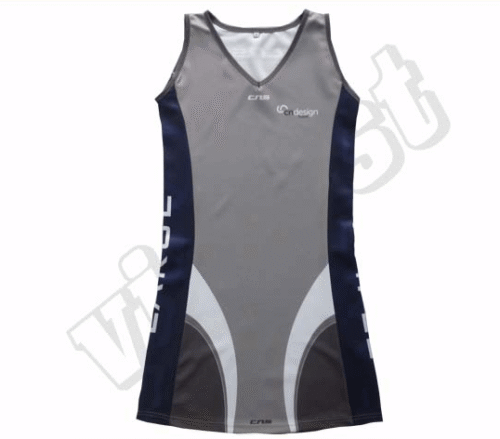 Slate and Silver Netball Uniform with Contrast Panel and Wave Styling 7 Slate and Silver netball uniform with contrast panel styling