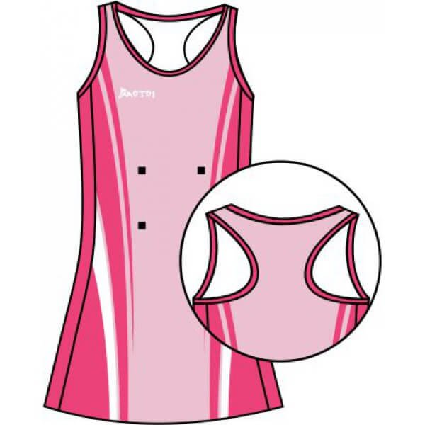 Teal and Navy Netball Uniform with Contrast Panel and Retro Styling 6 Custom Angular Netball Uniform product view
