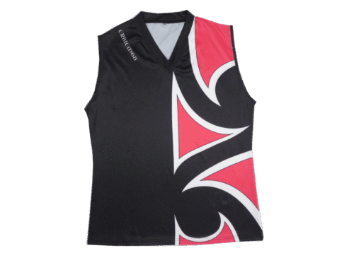 Black and Pink afl jumper with abstract graphic styling