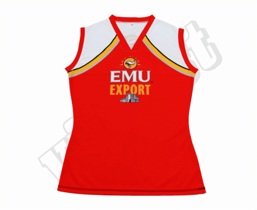 Red and White AFL Jumper with Contrast Panel and Crest Styling 8 Red and White afl jumper with contrast panel styling