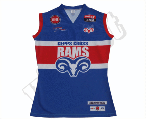 Navy and Red AFL Jumper with Contrast Panel and Wave Styling 7 Navy and Red afl jumper with contrast panel styling