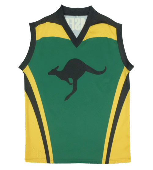 Emerald and Charcoal afl jumper with clean panel styling