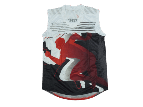 Silver and Burgundy afl jersey with gradient styling