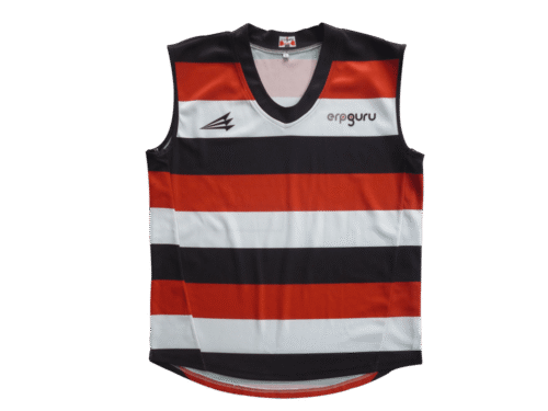 Black and Red afl jersey with abstract graphic styling