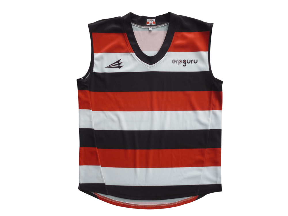 Black and Red AFL Jersey with Abstract Graphic and Geometric Styling 17 Black and Red afl jersey with abstract graphic styling