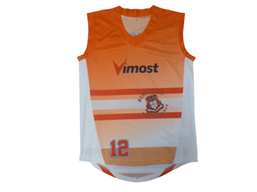 Silver and Red afl jersey with contrast panel styling