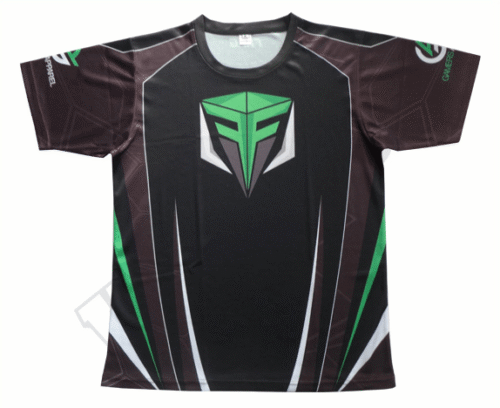 Black and Emerald esports jersey with contrast panel styling