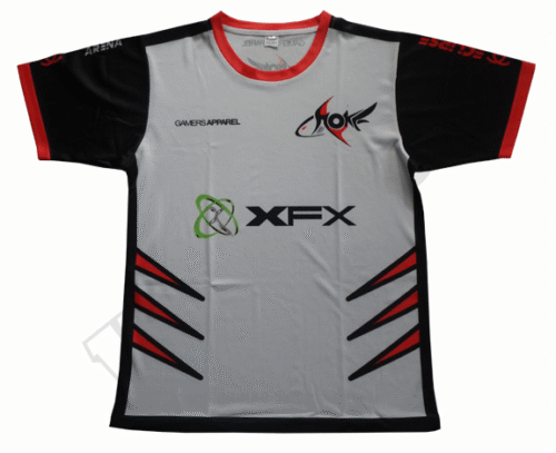 Silver and Slate esports jersey with contrast panel styling