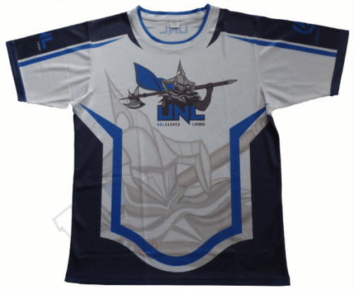 Silver and Black esports jersey with contrast panel styling
