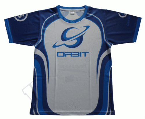 Silver and Navy esports jersey with contrast panel styling