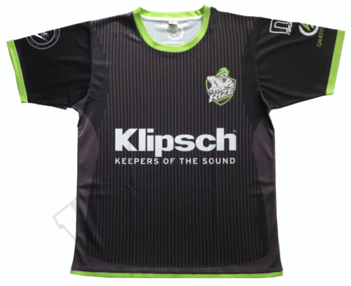 Black and Lime esports jersey with contrast panel styling