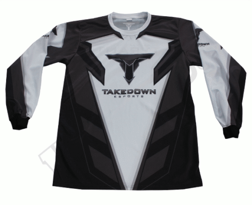 Black and Silver esports jersey with contrast panel styling