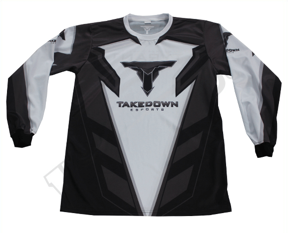 Black and Silver Esports Jersey with Contrast Panel and Angular Styling 5 Custom Heritage Esports Jersey product view