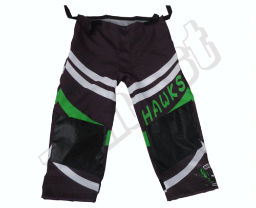 Custom Black Green Panel Ice Hockey Pants product view
