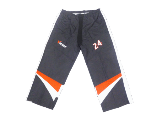 Custom Black Orange Silver Ice Hockey Pants product view