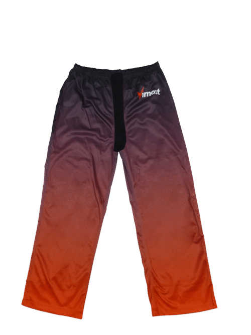 Custom Black Orange Gradient Ice Hockey Pants product view