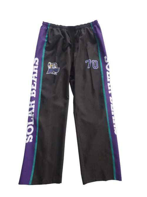 Custom Black Purple Side Stripe Ice Hockey Pants 12 Custom Black Purple Side Stripe Ice Hockey Pants product view