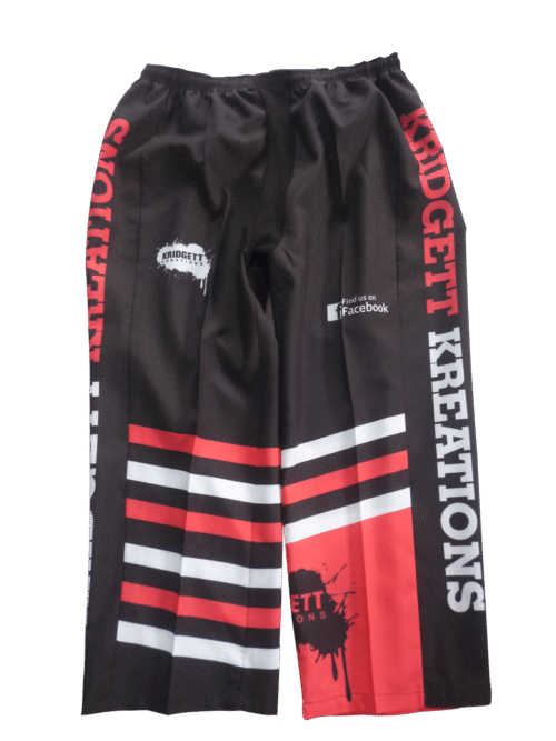 Custom Black Red Stripe Ice Hockey Pants product view