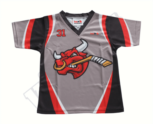 Custom Grey Black Red Ice Hockey Training Jersey product view