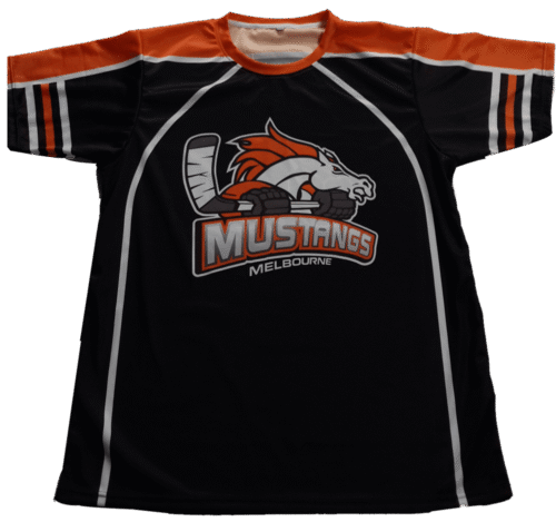 Custom Black Orange Ice Hockey Training Shirt product view