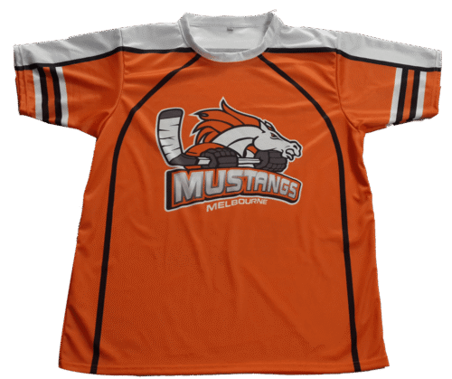 Custom Orange Black Ice Hockey Training Shirt product view