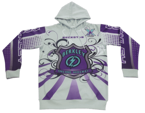 Silver and Slate team hoodie with contrast panel styling