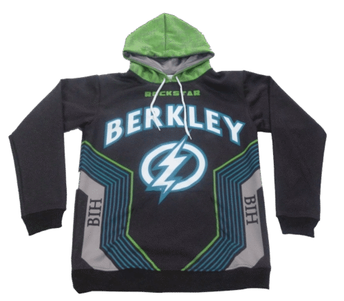 Charcoal and Lime team hoodie with clean panel styling