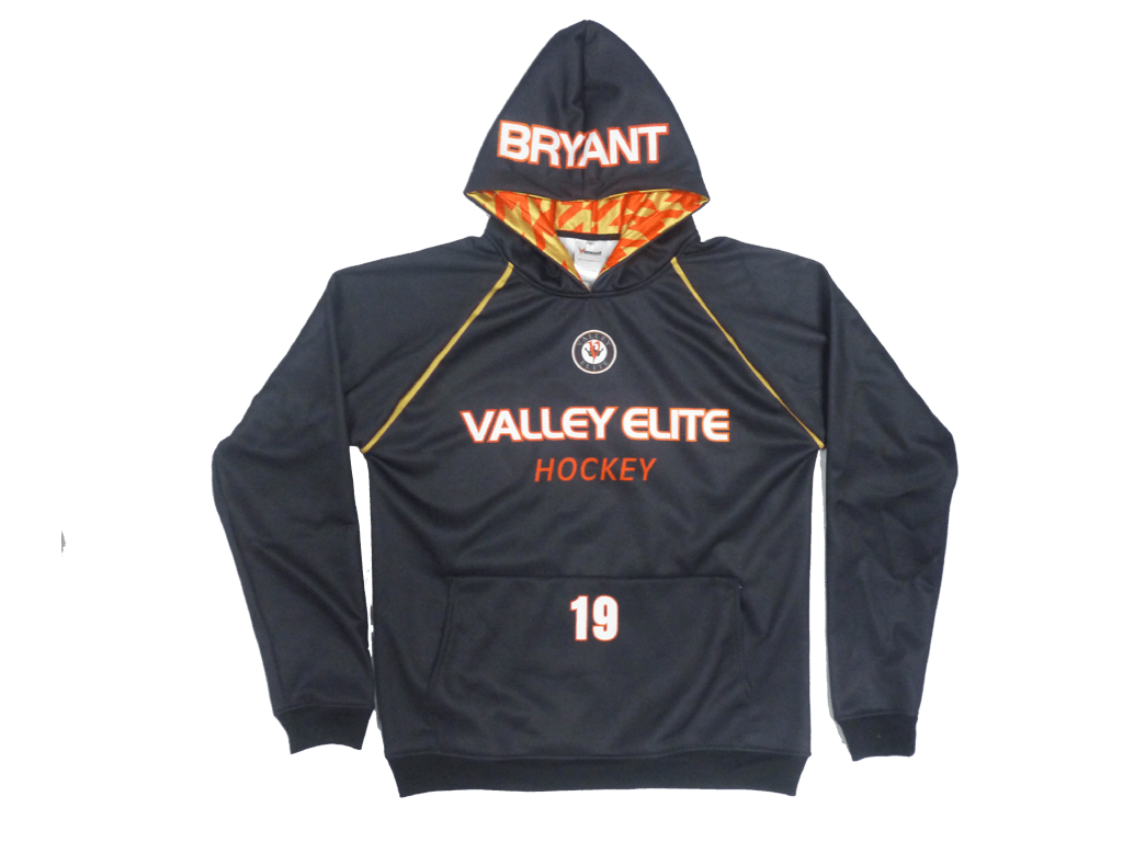 Charcoal and Silver Team Hoodie with Clean Panel and Wave Styling 6 Custom Panel Team Hoodie product view