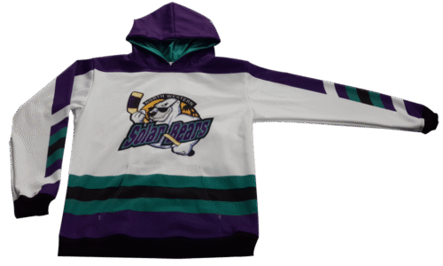 Silver and Black team hoodie with clean panel styling