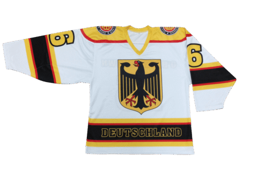 Custom White Black Gold Ice Hockey Jersey product view