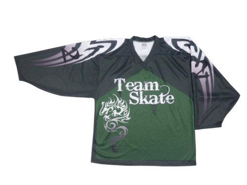 Custom Forest Green Grey Ice Hockey Jersey product view
