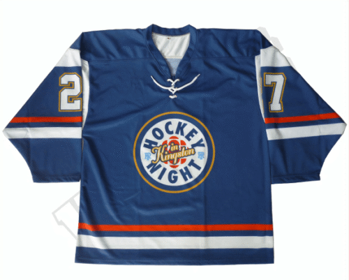 Custom Navy Orange Heritage Ice Hockey Jersey product view