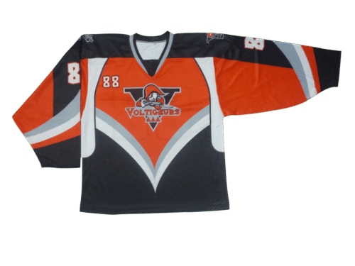 Custom Orange Black Silver Panel Ice Hockey Jersey product view