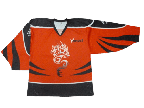 Custom Orange Black Sublimated Ice Hockey Jersey product view