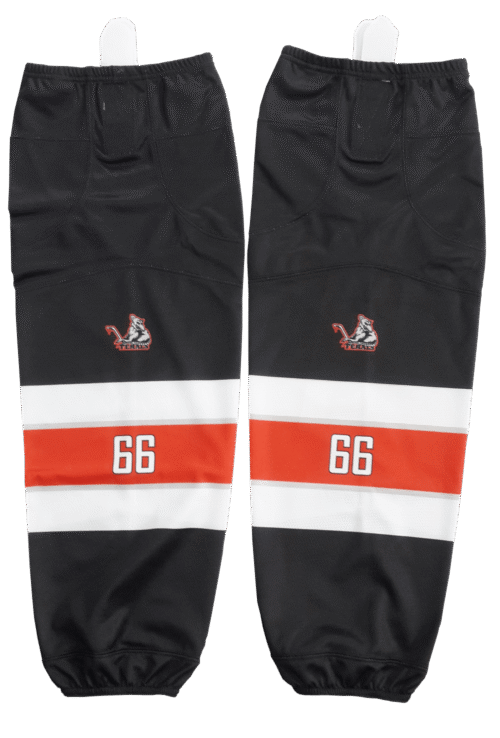 Custom Black Red Team Ice Hockey Socks product view