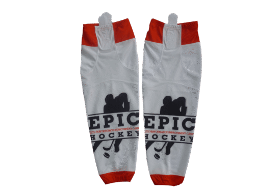 Custom White Red Black Ice Hockey Socks 7 Custom White Red Black Ice Hockey Socks product view