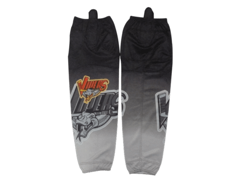 Custom Black Grey Graphic Ice Hockey Socks product view