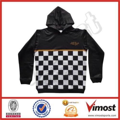 Black and Silver lacrosse team hoodie with contrast panel styling