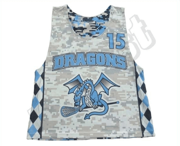 Lime and Navy Lacrosse Reversible Pinnie with Contrast Panel and Tournament Styling 6 Custom Contrast Lacrosse Reversible Pinnie product view
