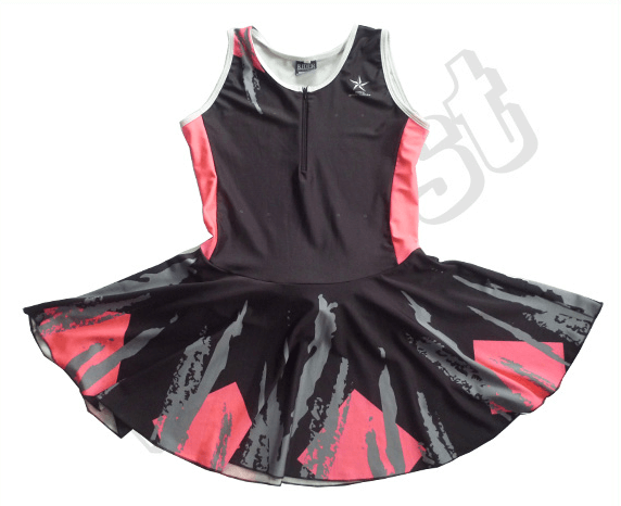 Charcoal and Orange Netball Uniform with Contrast Panel and Geometric Styling 6 Custom Abstract Netball Uniform product view