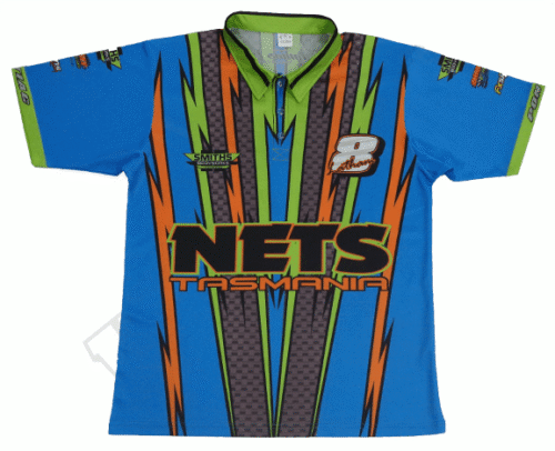 Royal Blue and Lime team polo shirt with contrast panel styling