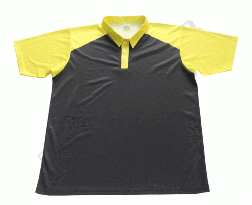 Charcoal and Yellow Team Polo Shirt with Contrast Panel and Modern Styling 8 Charcoal and Yellow team polo shirt with contrast panel styling