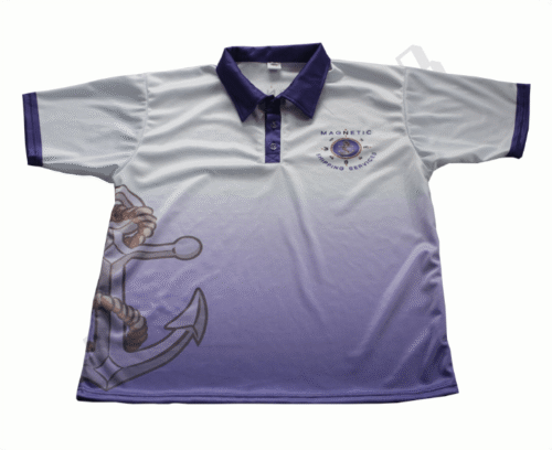 Silver and Slate Team Polo Shirt with Contrast Panel and Gradient Styling 16 Silver and Slate team polo shirt with contrast panel styling