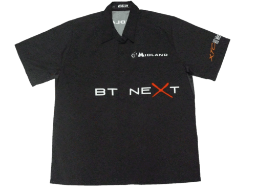 Black and Silver racing crew shirt with contrast panel styling